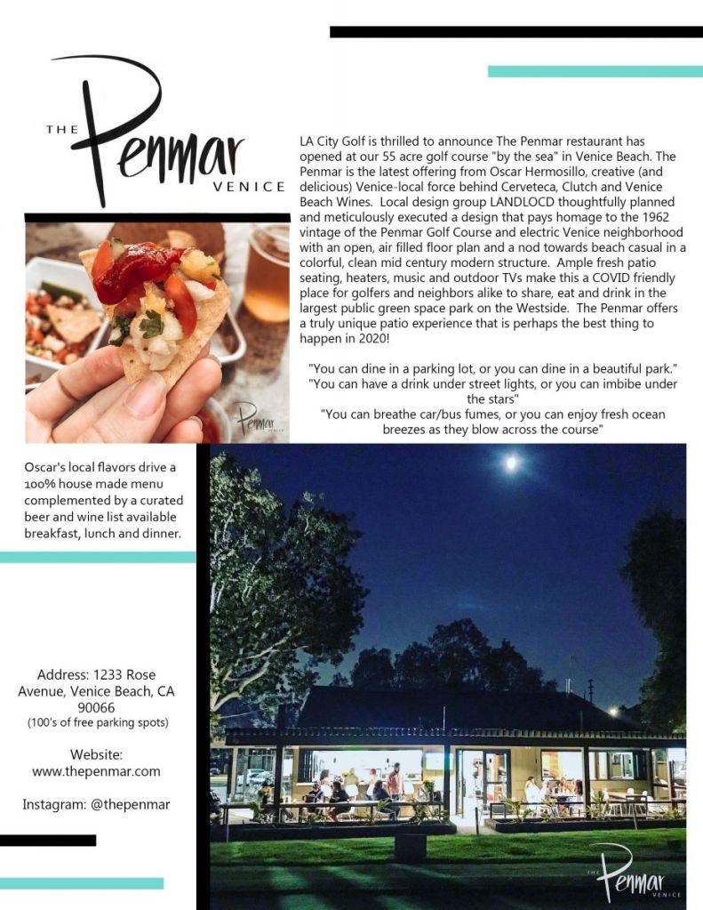 Penmar Restaurant brochure