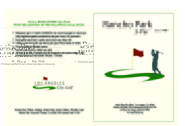 Rancho Park 3 Par Golf Course L A City Golf Courses
