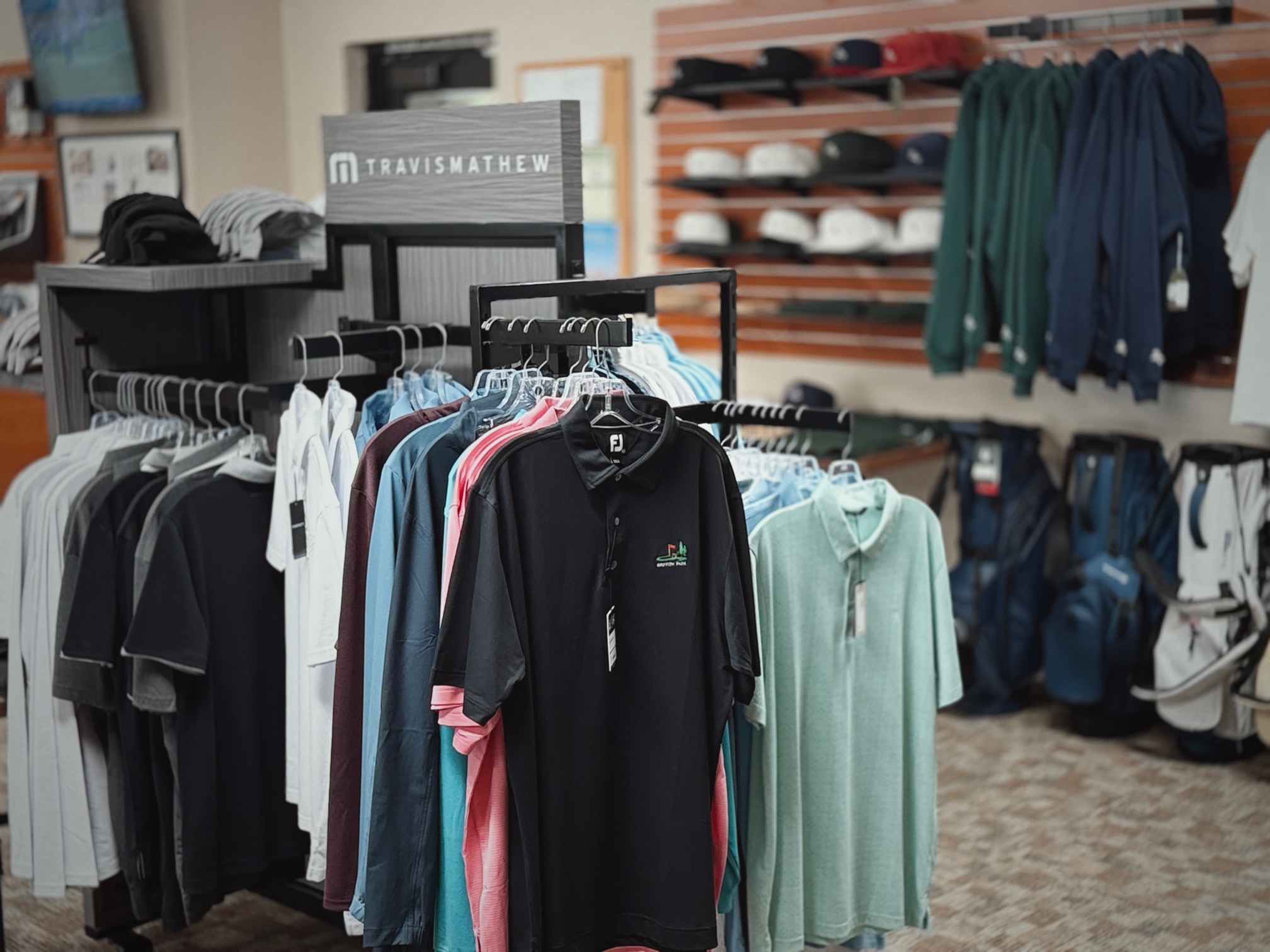 Golf course pro shop apparel